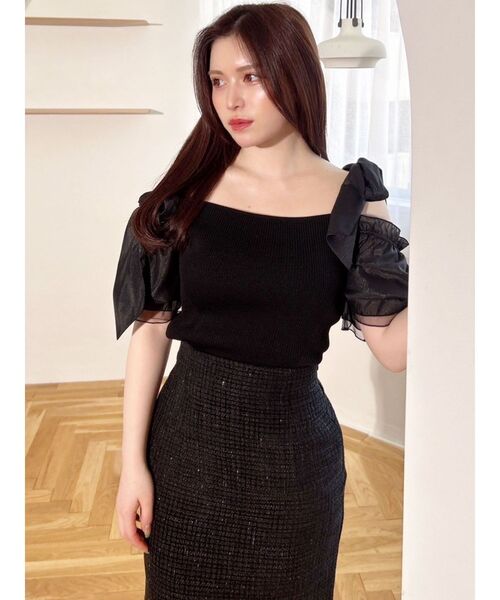 RESEXXY（リゼクシー）の「ボリュームリボンニットトップス（ニット/セーター・レディース・その他1/ピンク/ブラック・FREE）」の16枚目の写真