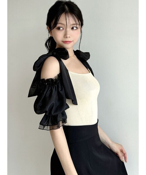 RESEXXY（リゼクシー）の「ボリュームリボンニットトップス（ニット/セーター・レディース・その他1/ピンク/ブラック・FREE）」の14枚目の写真