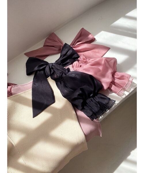 RESEXXY（リゼクシー）の「ボリュームリボンニットトップス（ニット/セーター・レディース・その他1/ピンク/ブラック・FREE）」の10枚目の写真