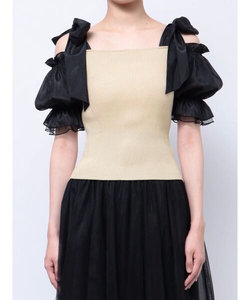 RESEXXY（リゼクシー）の「ボリュームリボンニットトップス（ニット/セーター・レディース・その他1/ピンク/ブラック・FREE）」の8枚目の写真