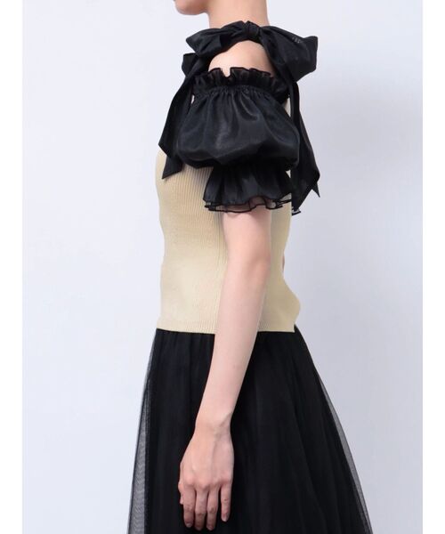 RESEXXY（リゼクシー）の「ボリュームリボンニットトップス（ニット/セーター・レディース・その他1/ピンク/ブラック・FREE）」の7枚目の写真