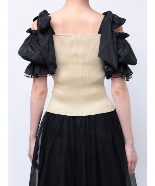 RESEXXY（リゼクシー）の「ボリュームリボンニットトップス（ニット/セーター・レディース・その他1/ピンク/ブラック・FREE）」の6枚目の写真