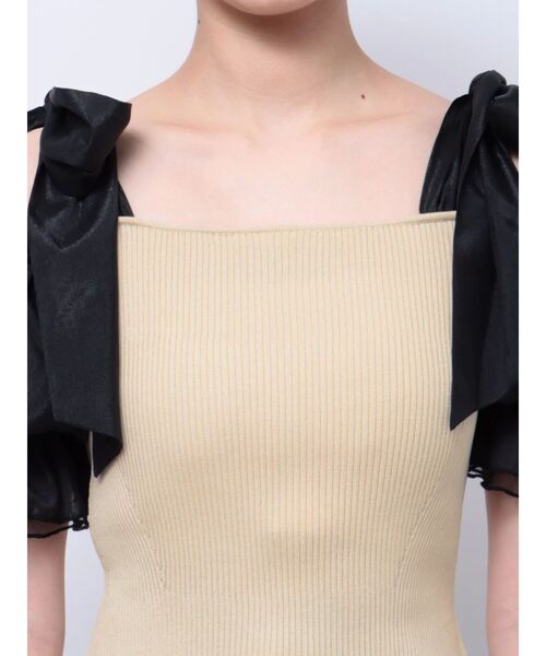 RESEXXY（リゼクシー）の「ボリュームリボンニットトップス（ニット/セーター・レディース・その他1/ピンク/ブラック・FREE）」の5枚目の写真