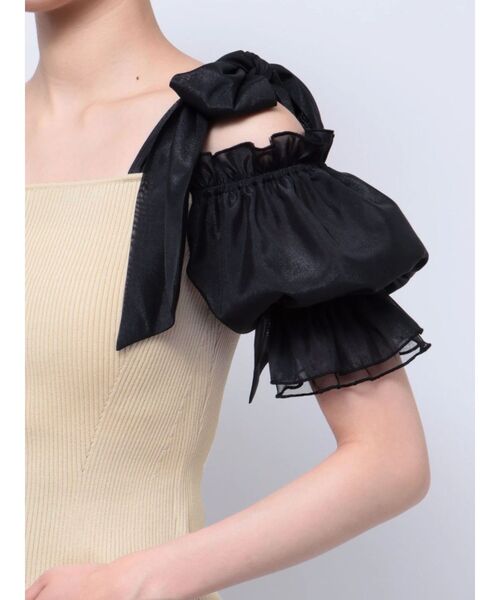 RESEXXY（リゼクシー）の「ボリュームリボンニットトップス（ニット/セーター・レディース・その他1/ピンク/ブラック・FREE）」の4枚目の写真