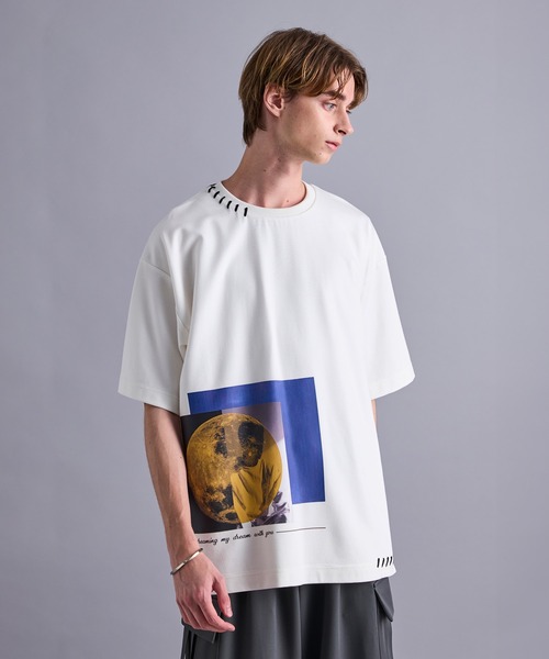 冬ギフト  セール】ハンドステッチグラフィックTシャツ（Tシャツ トップス