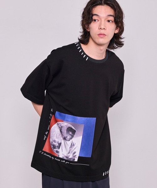 JUNRED（ジュンレッド）の「ハンドステッチグラフィックTシャツ（Tシャツ/カットソー・メンズ・ホワイト/ブラック・L/M/S）」の7枚目の写真