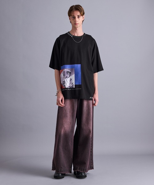 JUNRED（ジュンレッド）の「ハンドステッチグラフィックTシャツ（Tシャツ/カットソー・メンズ・ホワイト/ブラック・L/M/S）」の5枚目の写真