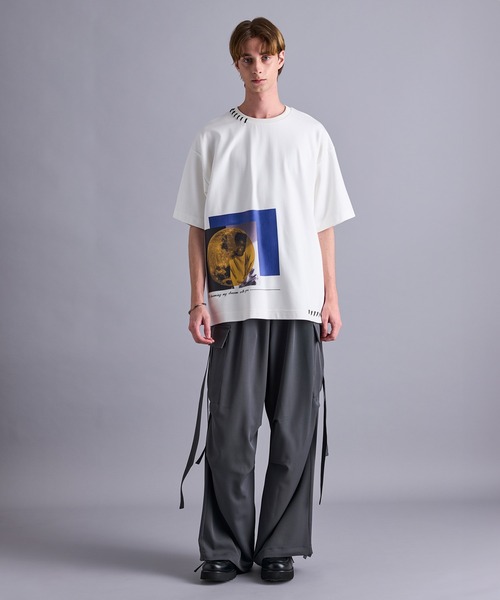 JUNRED（ジュンレッド）の「ハンドステッチグラフィックTシャツ（Tシャツ/カットソー・メンズ・ホワイト/ブラック・L/M/S）」の10枚目の写真