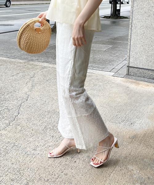 StyleSea（スタイルシー）の「コットンレースパッチワークパンツ（その他パンツ・レディース・ブラック/アイボリー・FREE）」の4枚目の写真