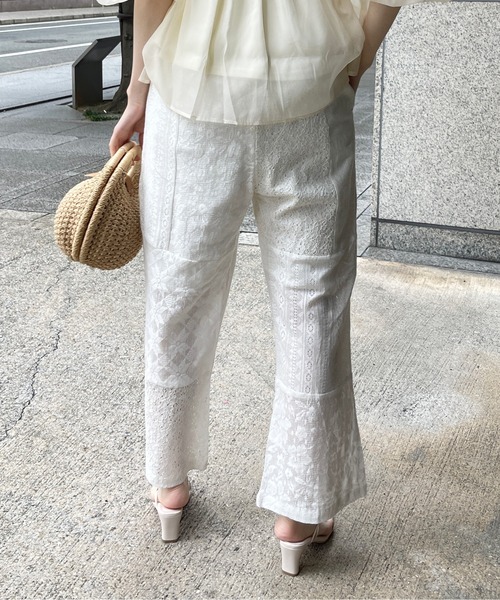 StyleSea（スタイルシー）の「コットンレースパッチワークパンツ（その他パンツ・レディース・ブラック/アイボリー・FREE）」の6枚目の写真