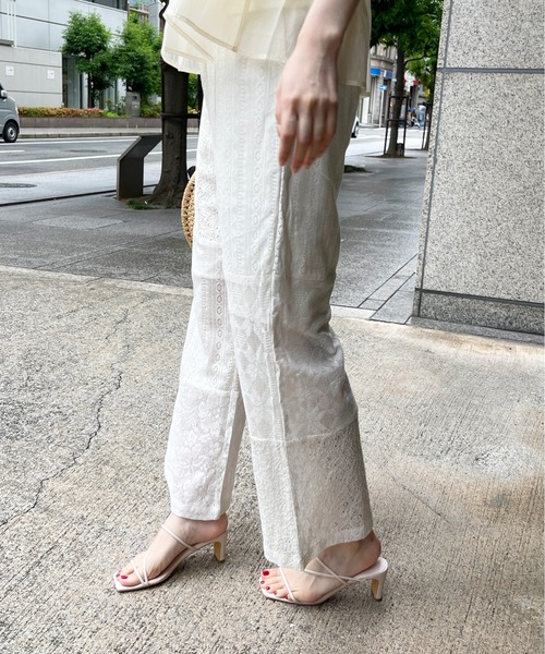 StyleSea（スタイルシー）の「コットンレースパッチワークパンツ（その他パンツ・レディース・ブラック/アイボリー・FREE）」の9枚目の写真