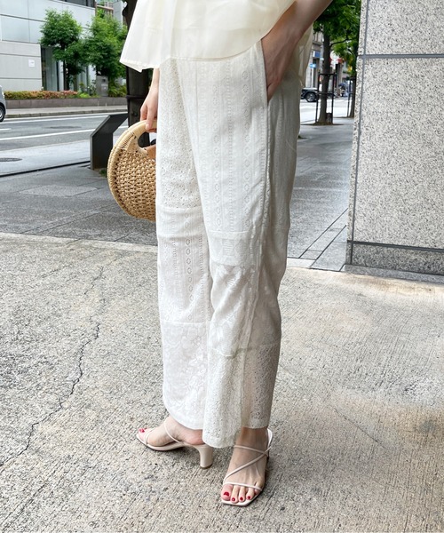 StyleSea（スタイルシー）の「コットンレースパッチワークパンツ（その他パンツ・レディース・ブラック/アイボリー・FREE）」の10枚目の写真