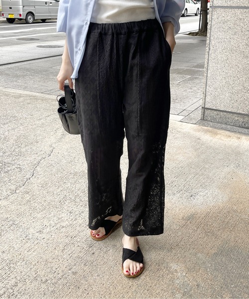 StyleSea（スタイルシー）の「コットンレースパッチワークパンツ（その他パンツ・レディース・ブラック/アイボリー・FREE）」の16枚目の写真