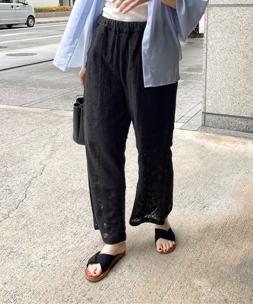 StyleSea（スタイルシー）の「コットンレースパッチワークパンツ（その他パンツ・レディース・ブラック/アイボリー・FREE）」の18枚目の写真
