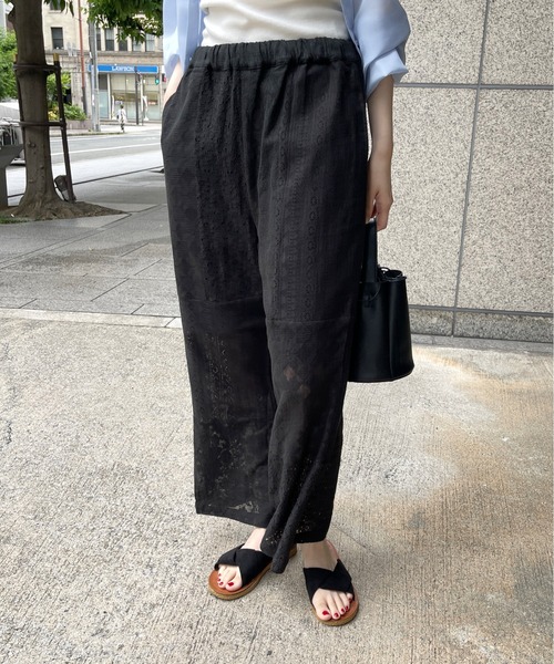 StyleSea（スタイルシー）の「コットンレースパッチワークパンツ（その他パンツ・レディース・ブラック/アイボリー・FREE）」の21枚目の写真