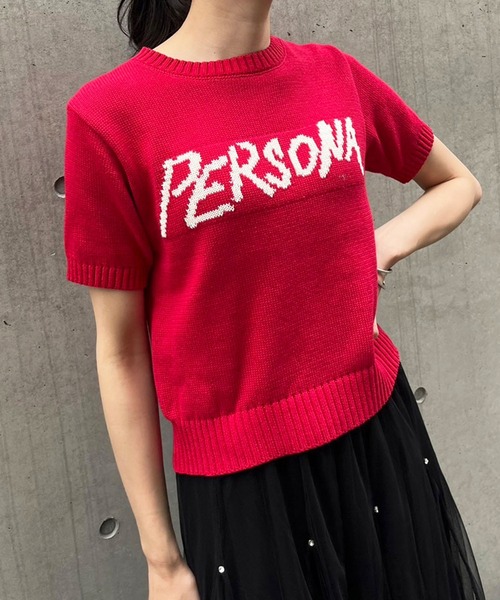 Jewelobe（ジュエローブ）の「PERSONAロゴショートニット（ニット/セーター・レディース・アイボリー/レッド/ネイビー・FREE）」の10枚目の写真