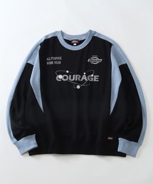 【GENUINE DICKIES/ジェニュインディッキーズ】配色 スポーティー ロゴプリント スウェット トレーナー