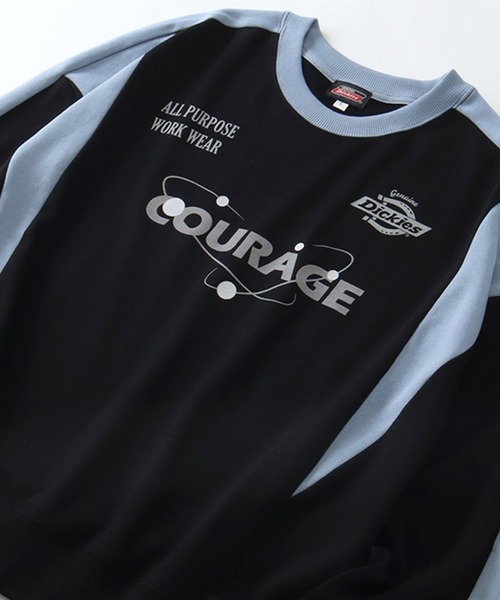 Dickies(ディッキーズ)の「【GENUINE DICKIES/ジェニュインディッキーズ】配色 スポーティー ロゴプリント スウェット トレーナー(スウェット・レディース・ブラック/ネイビー/オフホワイト・L/M)」の5枚目の写真
