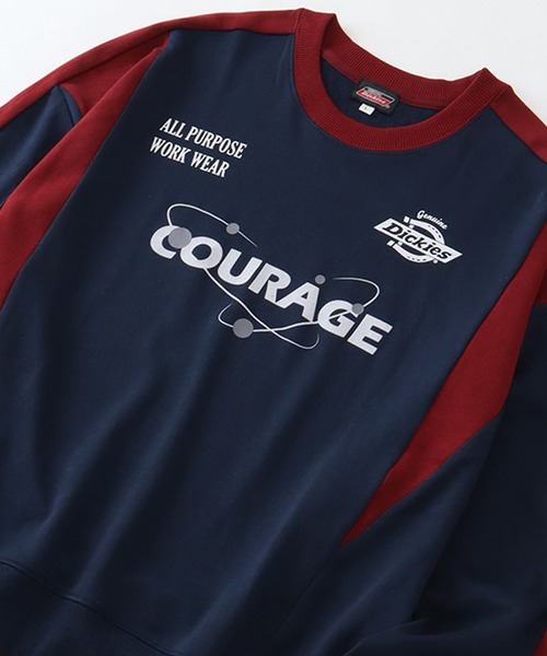 Dickies(ディッキーズ)の「【GENUINE DICKIES/ジェニュインディッキーズ】配色 スポーティー ロゴプリント スウェット トレーナー(スウェット・レディース・ブラック/ネイビー/オフホワイト・L/M)」の6枚目の写真