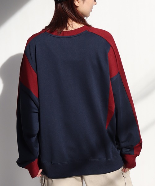 Dickies(ディッキーズ)の「【GENUINE DICKIES/ジェニュインディッキーズ】配色 スポーティー ロゴプリント スウェット トレーナー(スウェット・レディース・ブラック/ネイビー/オフホワイト・L/M)」の18枚目の写真