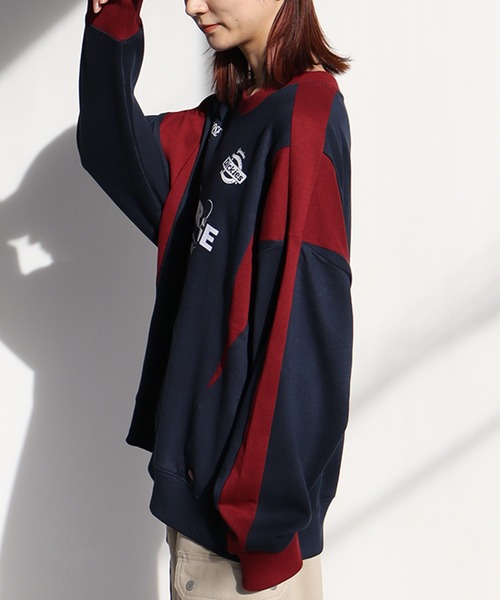 Dickies(ディッキーズ)の「【GENUINE DICKIES/ジェニュインディッキーズ】配色 スポーティー ロゴプリント スウェット トレーナー(スウェット・レディース・ブラック/ネイビー/オフホワイト・L/M)」の17枚目の写真