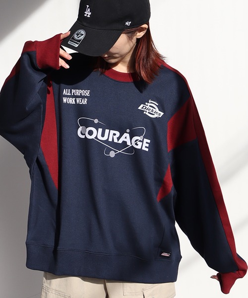 Dickies(ディッキーズ)の「【GENUINE DICKIES/ジェニュインディッキーズ】配色 スポーティー ロゴプリント スウェット トレーナー(スウェット・レディース・ブラック/ネイビー/オフホワイト・L/M)」の16枚目の写真