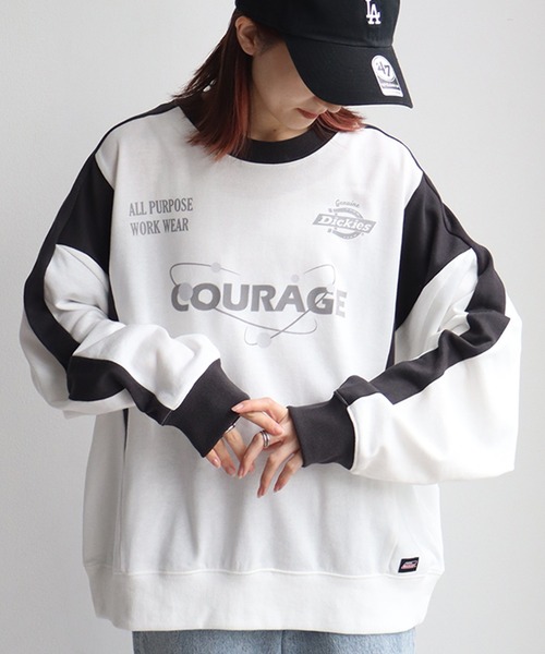 Dickies(ディッキーズ)の「【GENUINE DICKIES/ジェニュインディッキーズ】配色 スポーティー ロゴプリント スウェット トレーナー(スウェット・レディース・ブラック/ネイビー/オフホワイト・L/M)」の21枚目の写真