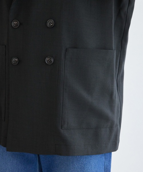 ROPE' PICNIC（ロペピクニック）の「セットアップ対応/麻調シアーダブルテーラードジャケット/冷感・UVカット（テーラードジャケット・レディース・チャコールグレー/ブルー系その他4/ベージュ/ダークブラウン・38）」の14枚目の写真