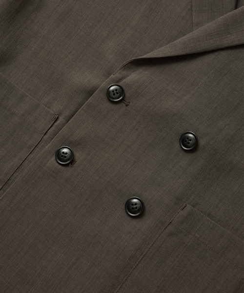 ROPE' PICNIC（ロペピクニック）の「セットアップ対応/麻調シアーダブルテーラードジャケット/冷感・UVカット（テーラードジャケット・レディース・チャコールグレー/ブルー系その他4/ベージュ/ダークブラウン・38）」の6枚目の写真