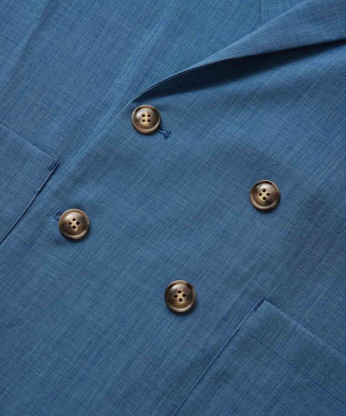 ROPE' PICNIC（ロペピクニック）の「セットアップ対応/麻調シアーダブルテーラードジャケット/冷感・UVカット（テーラードジャケット・レディース・チャコールグレー/ブルー系その他4/ベージュ/ダークブラウン・38）」の8枚目の写真