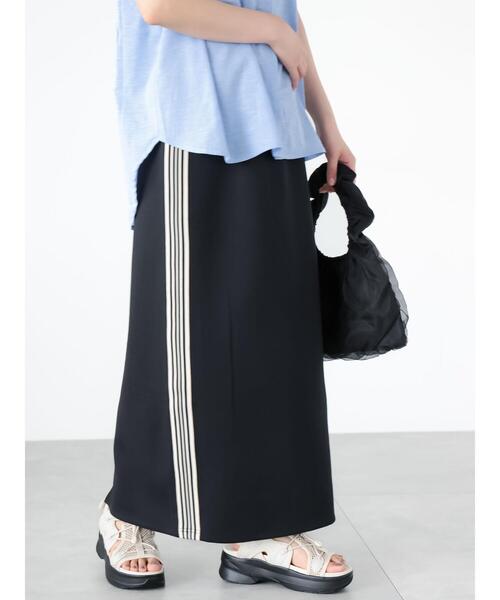 Lugnoncure（ルノンキュール）の「サイドラインナロースカート（スカート・レディース・ブラック/ベージュ/グレー・F）」の2枚目の写真