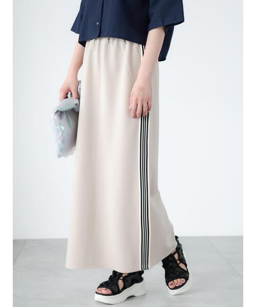 Lugnoncure（ルノンキュール）の「サイドラインナロースカート（スカート・レディース・ブラック/ベージュ/グレー・F）」の4枚目の写真
