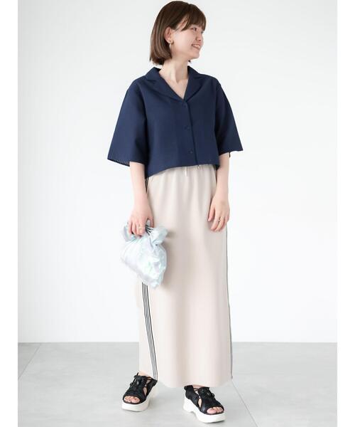 Lugnoncure（ルノンキュール）の「サイドラインナロースカート（スカート・レディース・ブラック/ベージュ/グレー・F）」の5枚目の写真