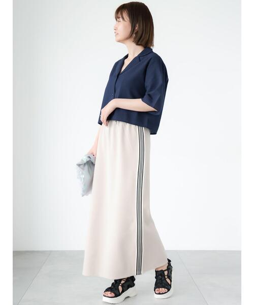 Lugnoncure（ルノンキュール）の「サイドラインナロースカート（スカート・レディース・ブラック/ベージュ/グレー・F）」の6枚目の写真