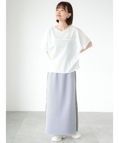 Lugnoncure（ルノンキュール）の「サイドラインナロースカート（スカート・レディース・ブラック/ベージュ/グレー・F）」の8枚目の写真