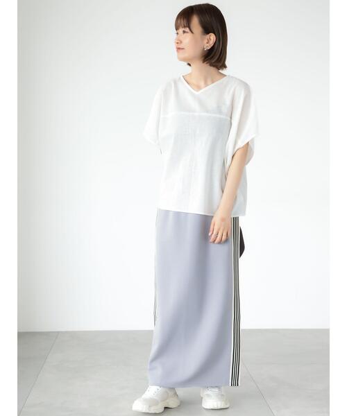 Lugnoncure（ルノンキュール）の「サイドラインナロースカート（スカート・レディース・ブラック/ベージュ/グレー・F）」の9枚目の写真