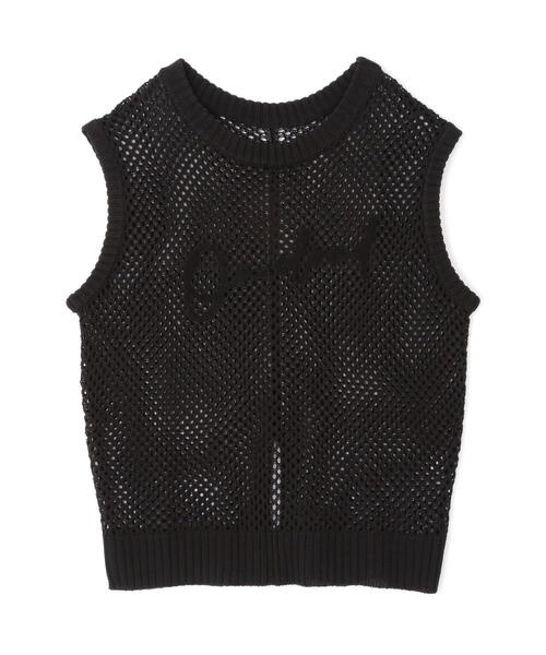 FREE'S MART(フリーズマート)の「◆メッシュロゴニットベスト(ニット/セーター・レディース・ホワイト/グレー/ブラック・FREE)」の4枚目の写真