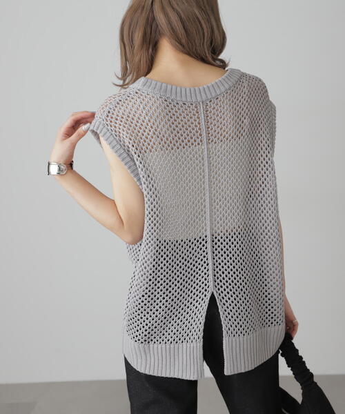 FREE'S MART(フリーズマート)の「◆メッシュロゴニットベスト(ニット/セーター・レディース・ホワイト/グレー/ブラック・FREE)」の16枚目の写真