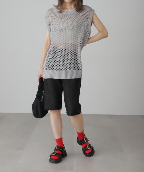 FREE'S MART(フリーズマート)の「◆メッシュロゴニットベスト(ニット/セーター・レディース・ホワイト/グレー/ブラック・FREE)」の18枚目の写真