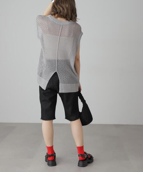 FREE'S MART(フリーズマート)の「◆メッシュロゴニットベスト(ニット/セーター・レディース・ホワイト/グレー/ブラック・FREE)」の20枚目の写真
