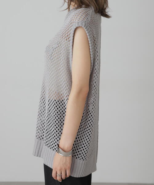 FREE'S MART(フリーズマート)の「◆メッシュロゴニットベスト(ニット/セーター・レディース・ホワイト/グレー/ブラック・FREE)」の22枚目の写真