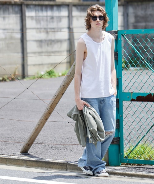 coca（coca）（コカ）の「メンズ リブタンクトップ（タンクトップ・メンズ・ライトグレー/ホワイト/ネイビー/ブラック・S/L/M）」の9枚目の写真