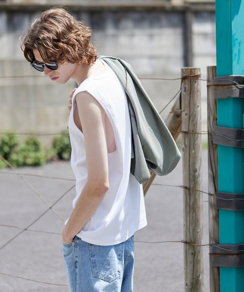 coca（coca）（コカ）の「メンズ リブタンクトップ（タンクトップ・メンズ・ライトグレー/ホワイト/ネイビー/ブラック・S/L/M）」の10枚目の写真