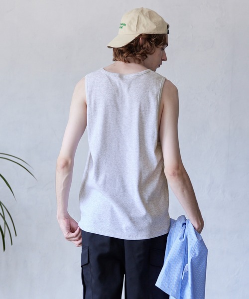 coca（coca）（コカ）の「メンズ リブタンクトップ（タンクトップ・メンズ・ライトグレー/ホワイト/ネイビー/ブラック・S/L/M）」の8枚目の写真