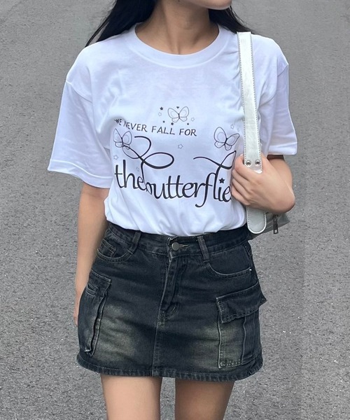 fiere(フィエール)の「バタフライ半袖Tシャツ(Tシャツ/カットソー・レディース・ホワイト・L/M)」の1枚目の写真