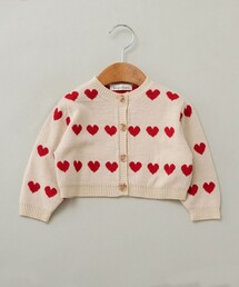 【ベビー】ハート総柄カーディガン