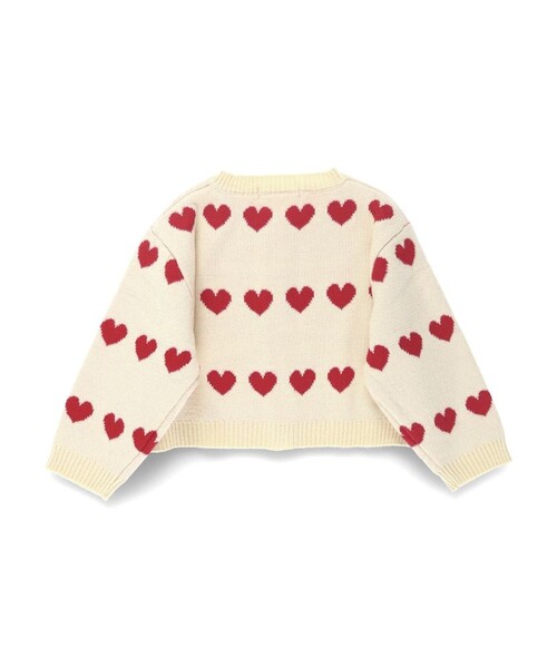 BRANSHES（ブランシェス）の「【ベビー】ハート総柄カーディガン（その他ベビー用品・キッズ・アイボリー・FREE）」の3枚目の写真