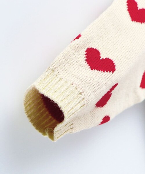 BRANSHES（ブランシェス）の「【ベビー】ハート総柄カーディガン（その他ベビー用品・キッズ・アイボリー・FREE）」の6枚目の写真