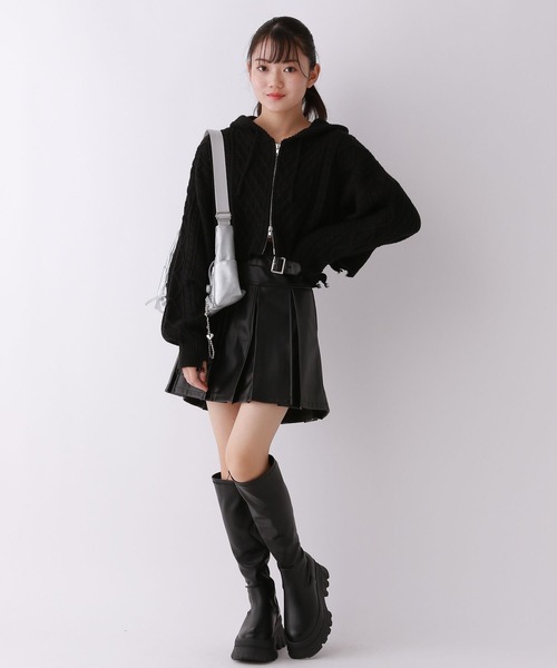 repipi armario（レピピ アルマリオ）の「ダメージニットショートパーカー（パーカー・キッズ・グレー/アイボリー/ブラック・SMALL/MEDIUM/LARGE）」の21枚目の写真