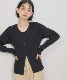 ADAM ET ROPE' | 【サステナブル・洗える】メニーボタンスリットプルオーバー(Tシャツ/カットソー)